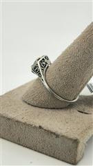 Amethyst Lady's Stone Ring 18K White Gold 2.17g Size:6.5